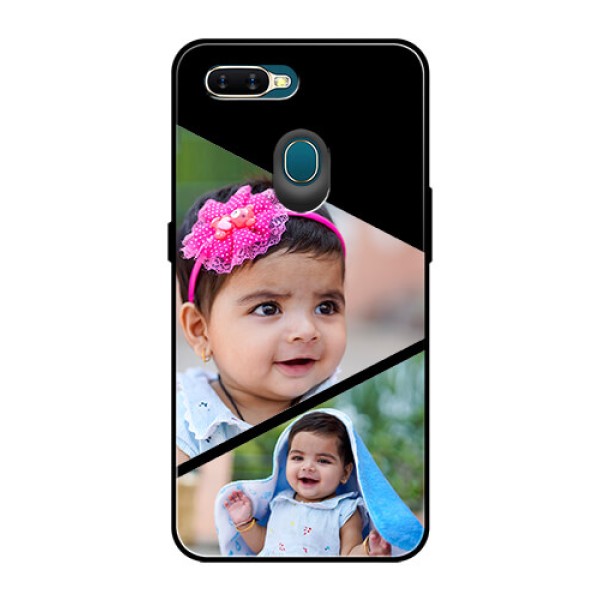Oppo A7 Custom Glass Phone Case  - Semi Cut Design