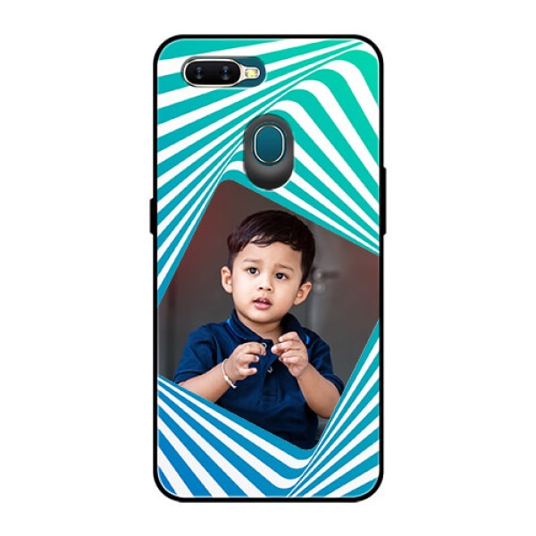 Oppo A7 Personalized Glass Phone Case  - Abstract Spiral Design