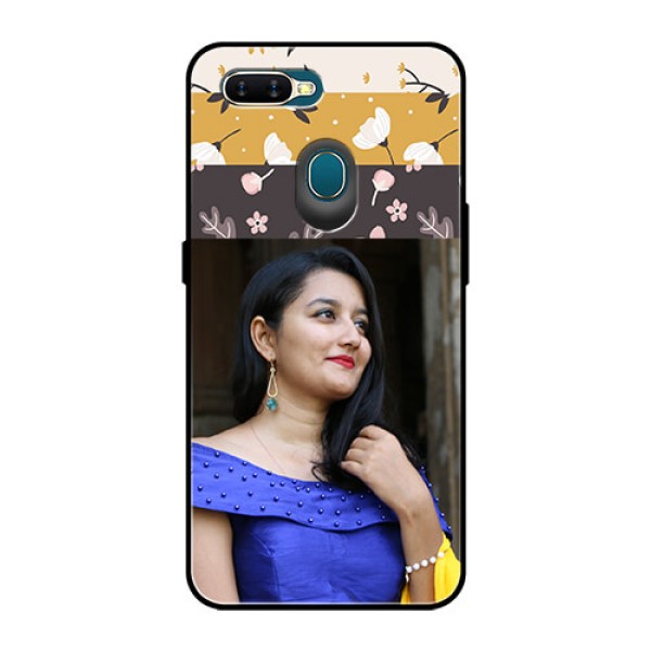 Oppo A7 Custom Glass Phone Case  - Stylish Floral Design