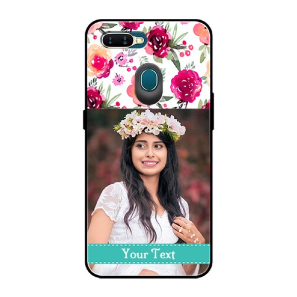 Oppo A7 Custom Glass Phone Case - Watercolor Floral Design Oppo A7 Custom Glass Phone Case - Watercolor Floral Design
