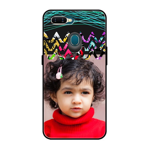 Oppo A7 Personalized Glass Phone Case  - Neon Abstract Design