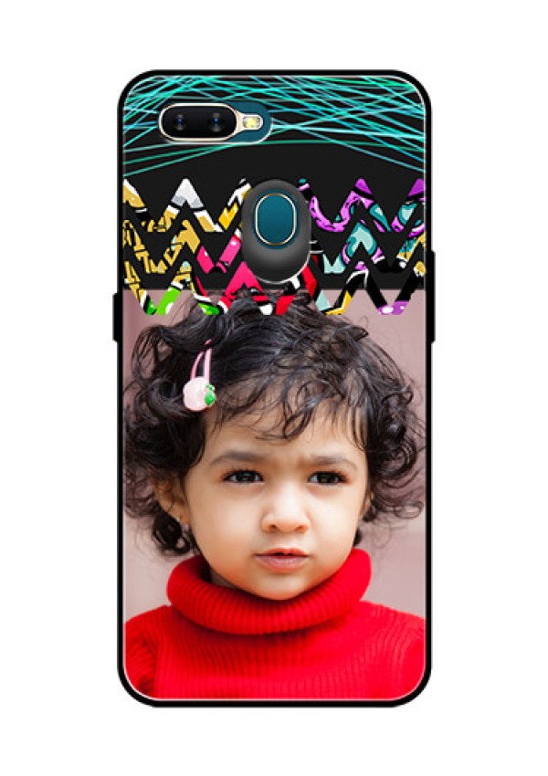 Oppo A7 Personalized Glass Phone Case  - Neon Abstract Design