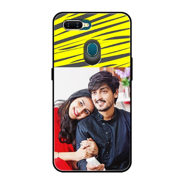 Oppo A7 Photo Printing on Glass Case - Yellow Abstract Design Oppo A7 Photo Printing on Glass Case - Yellow Abstract Design