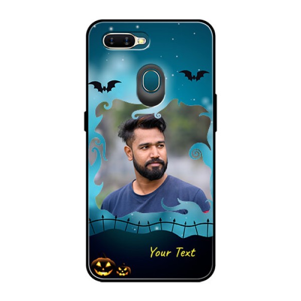 Oppo A7 Custom Glass Phone Case  - Halloween frame design