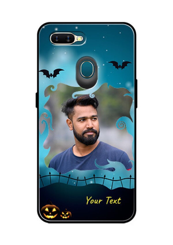 Oppo A7 Custom Glass Phone Case  - Halloween frame design