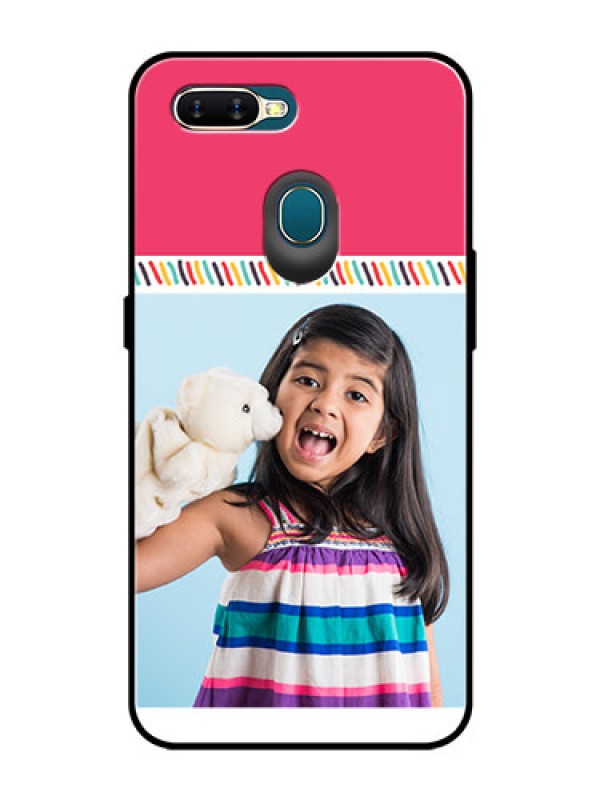 Custom Oppo A7 Personalized Glass Phone Case  - Line art design