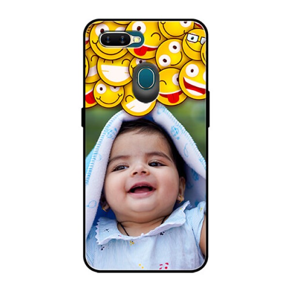 Oppo A7 Custom Glass Mobile Case - with Smiley Emoji Design Oppo A7 Custom Glass Mobile Case - with Smiley Emoji Design