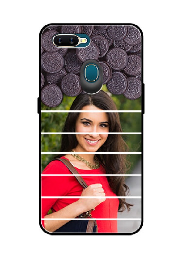 Oppo A7 Custom Glass Phone Case  - with Oreo Biscuit Design