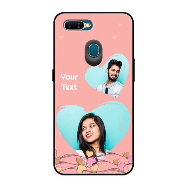 Oppo A7 Custom Glass Mobile Case  - Love Doodle Design