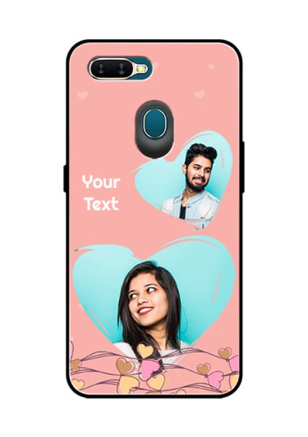 Oppo A7 Custom Glass Mobile Case  - Love Doodle Design