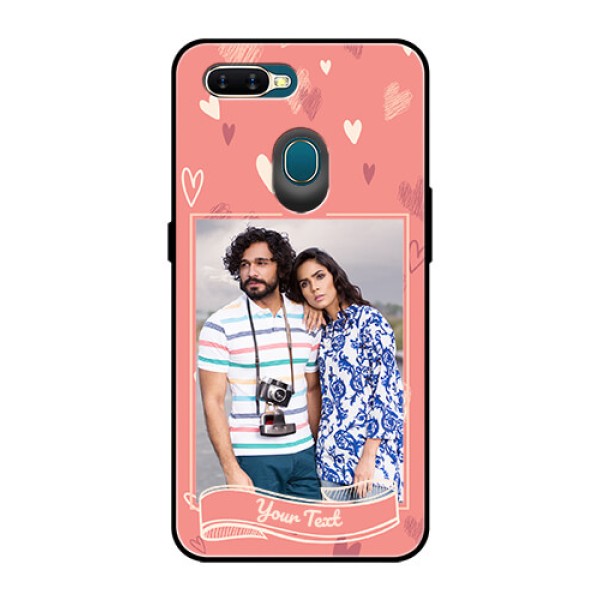 Oppo A7 Custom Glass Phone Case  - Love doodle art Design