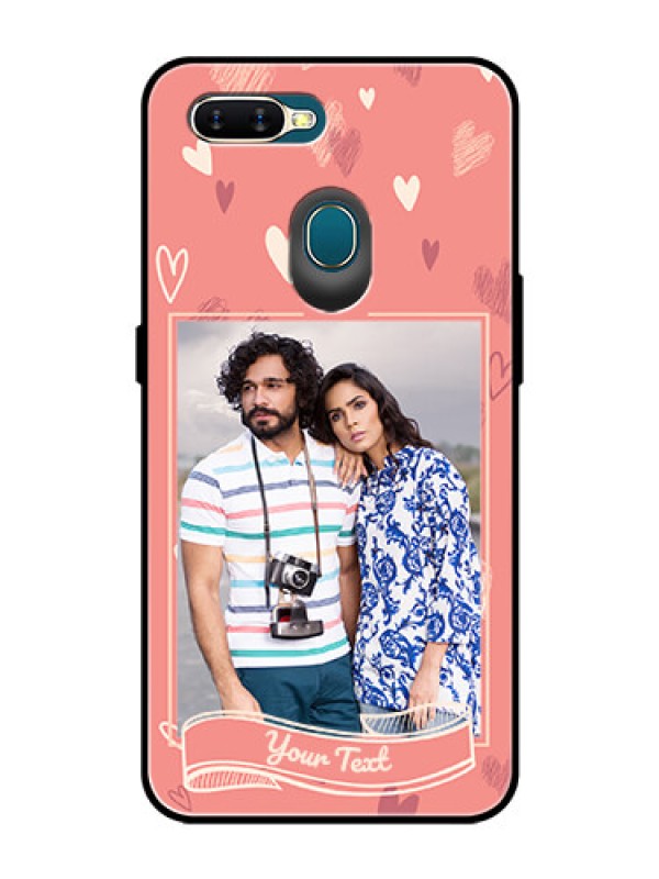 Custom Oppo A7 Custom Glass Phone Case  - Love doodle art Design