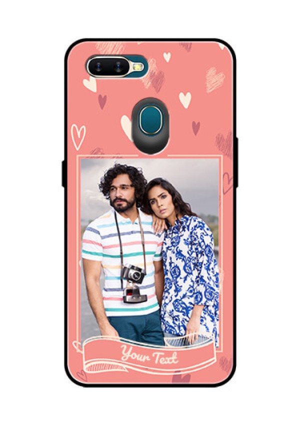 Oppo A7 Custom Glass Phone Case  - Love doodle art Design