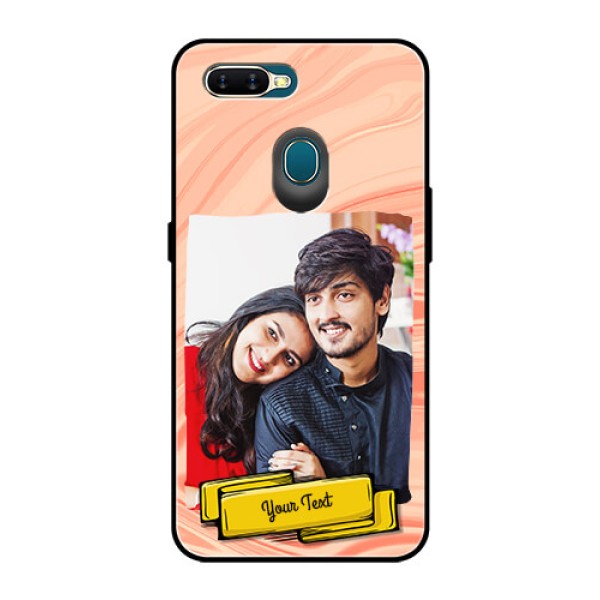 Oppo A7 Personalized Glass Phone Case  - Marble Texture Design
