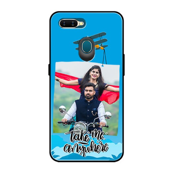 Oppo A7 Custom Glass Mobile Case  - Traveller Design 