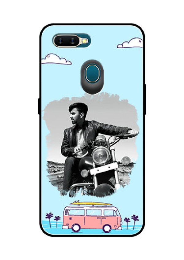 Oppo A7 Photo Printing on Glass Case  - Travel & Adventure Design