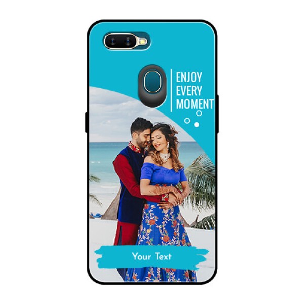 Oppo A7 Custom Glass Mobile Case  - Happy Moment Design