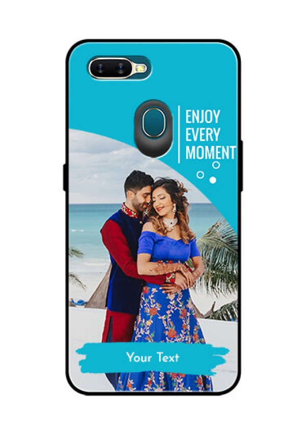Oppo A7 Custom Glass Mobile Case  - Happy Moment Design