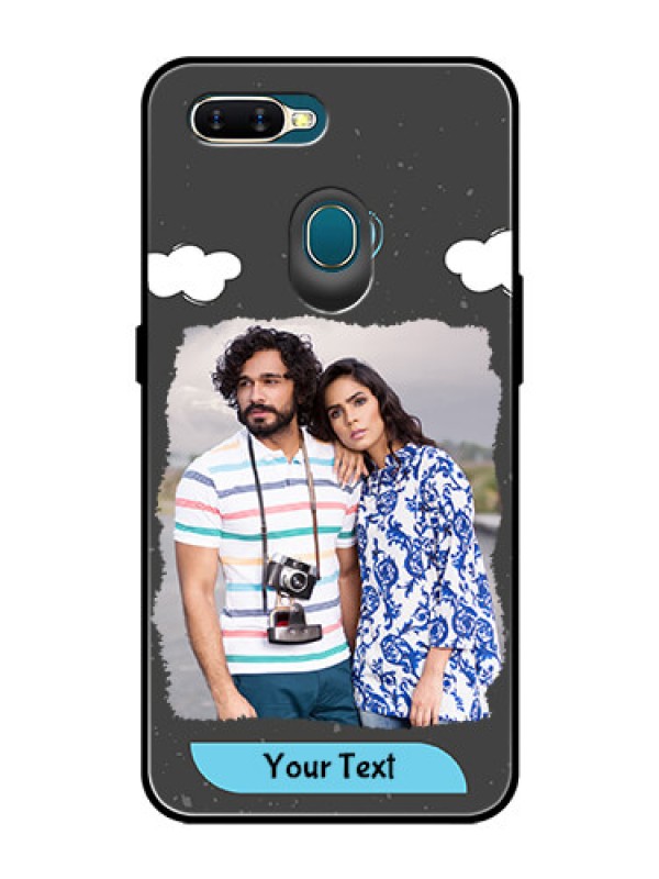 Custom Oppo A7 Custom Glass Phone Case  - Splashes with love doodles Design