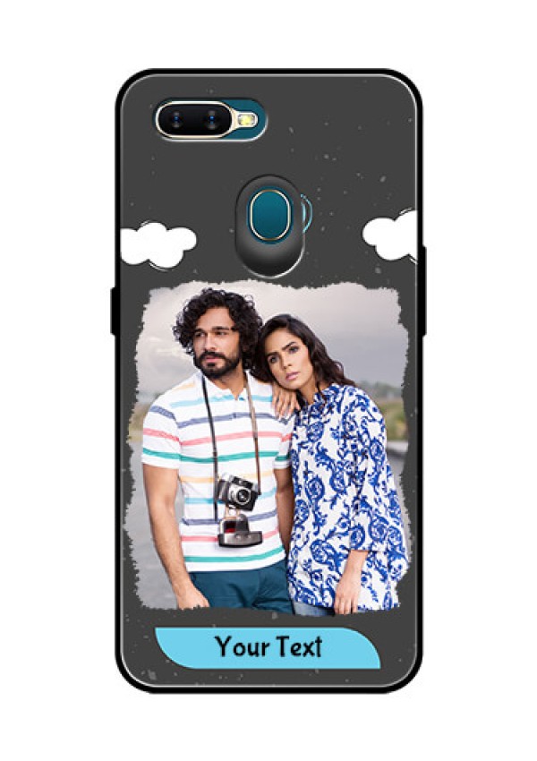 Oppo A7 Custom Glass Phone Case  - Splashes with love doodles Design
