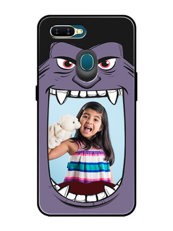 Custom Oppo A7 Custom Glass Phone Case  - Angry Monster Design