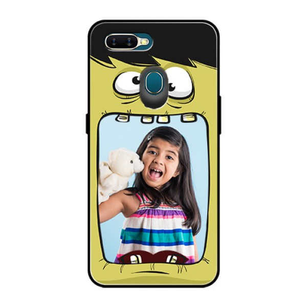 Oppo A7 Personalized Glass Phone Case - Cartoon monster back case Design Oppo A7 Personalized Glass Phone Case - Cartoon monster back case Design