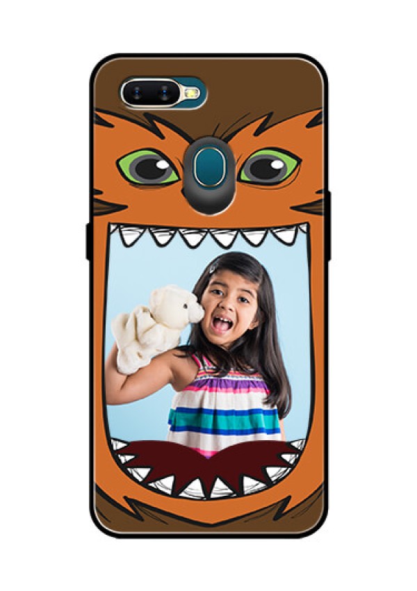 Oppo A7 Photo Printing on Glass Case  - Owl Monster Back Case Design