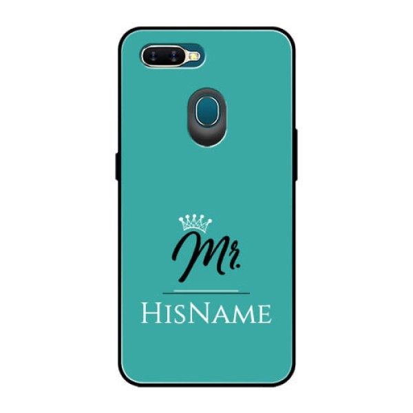 Oppo A7 Custom Glass Phone Case Mr with Name