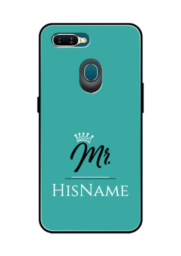 Oppo A7 Custom Glass Phone Case Mr with Name