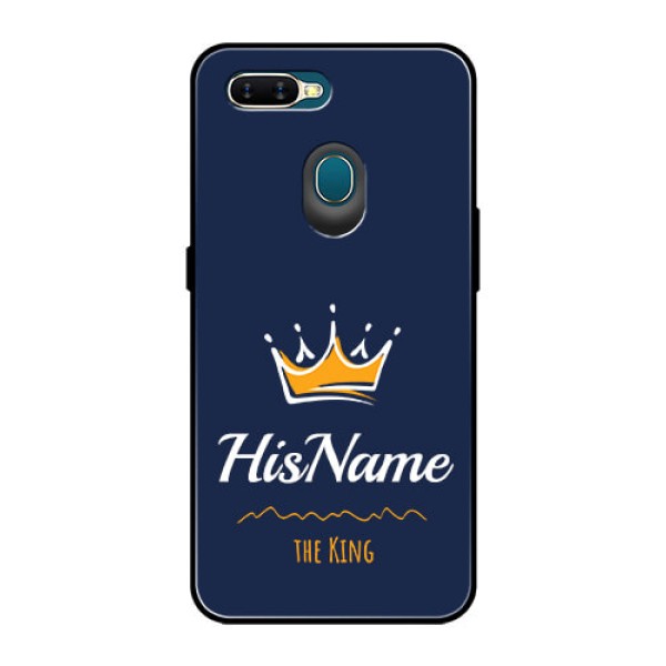 Oppo A7 Glass Phone Case King with Name
