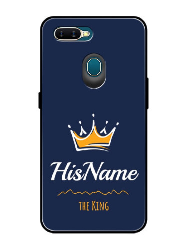 Custom Oppo A7 Glass Phone Case King with Name