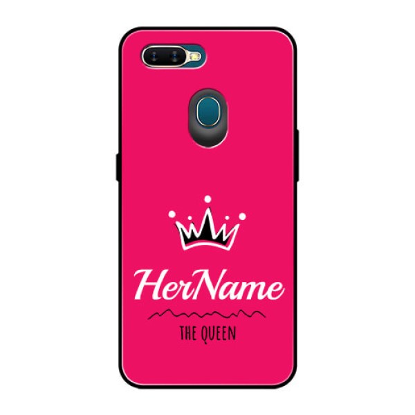 Oppo A7 Glass Phone Case Queen with Name Oppo A7 Glass Phone Case Queen with Name