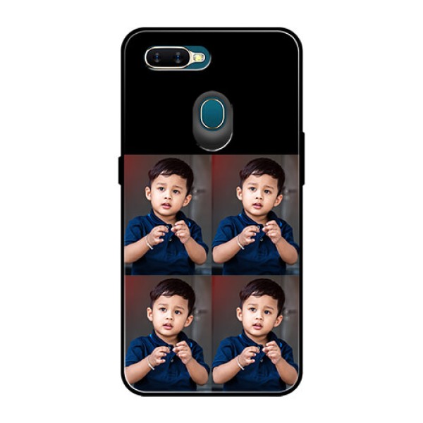 Oppo A7 4 Image Holder on Glass Mobile Cover