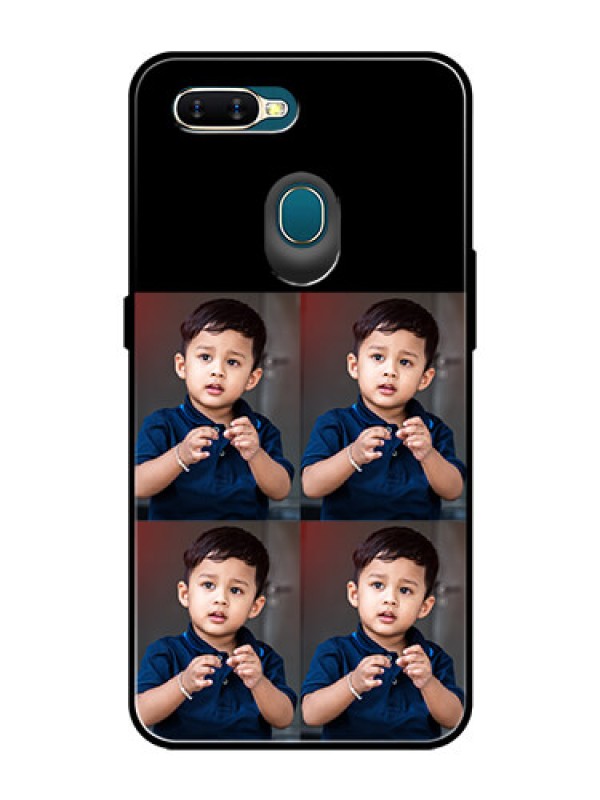 Custom Oppo A7 4 Image Holder on Glass Mobile Cover