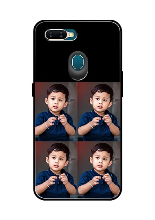Oppo A7 4 Image Holder on Glass Mobile Cover