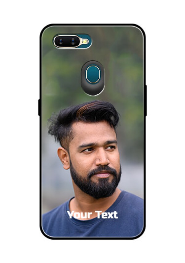 Oppo A7 Glass Mobile Cover: Photo with Text