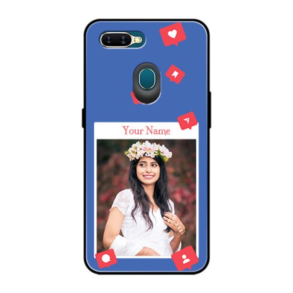 Oppo A7 Custom Glass Phone Case - Like Share And Comment Design Oppo A7 Custom Glass Phone Case - Like Share And Comment Design