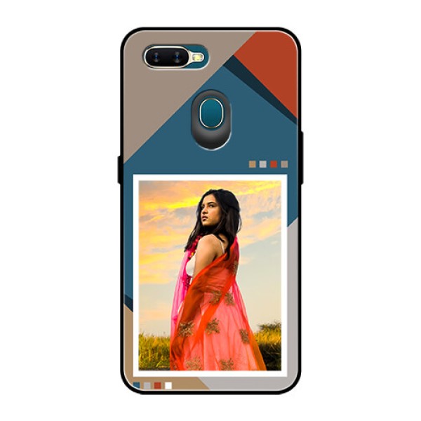 Oppo A7 Personalized Glass Phone Case - Retro color pallet Design