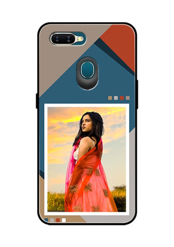 Oppo A7 Personalized Glass Phone Case - Retro color pallet Design