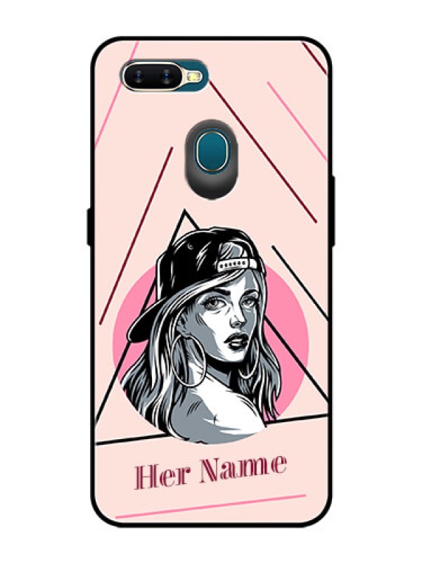 Custom Oppo A7 Personalized Glass Phone Case - Rockstar Girl Design