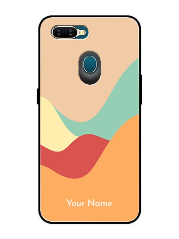 Custom Oppo A7 Personalized Glass Phone Case - Ocean Waves Multi-colour Design