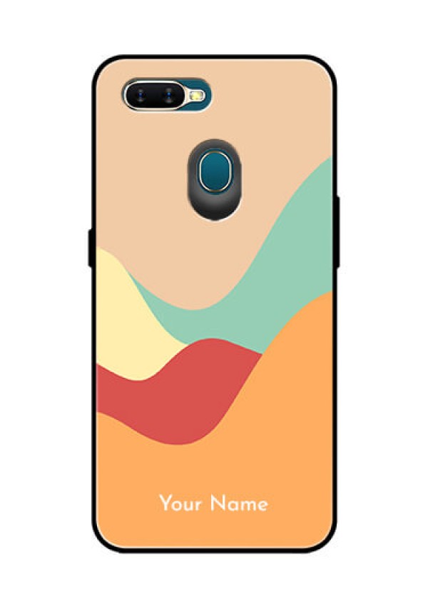 Oppo A7 Personalized Glass Phone Case - Ocean Waves Multi-colour Design