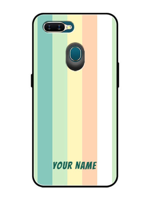 Custom Oppo A7 Photo Printing on Glass Case - Multi-colour Stripes Design