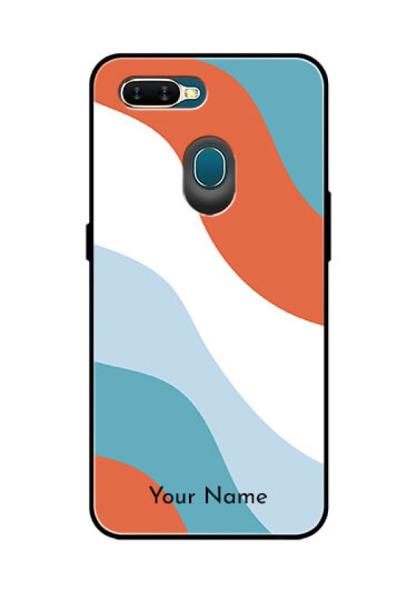 Oppo A7 Custom Glass Mobile Case - coloured Waves Design
