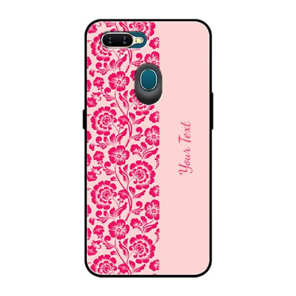 Oppo A7 Custom Glass Phone Case - Attractive Floral Pattern Design