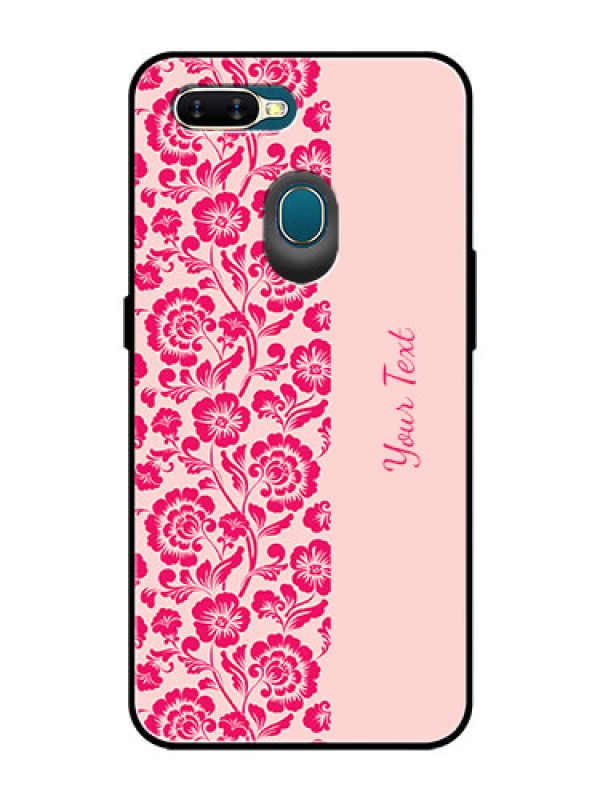 Custom Oppo A7 Custom Glass Phone Case - Attractive Floral Pattern Design