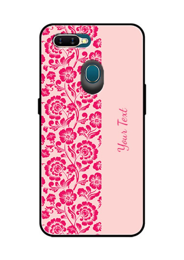 Oppo A7 Custom Glass Phone Case - Attractive Floral Pattern Design