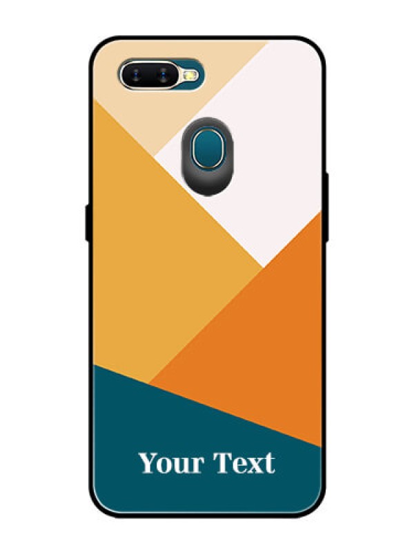 Custom Oppo A7 Personalized Glass Phone Case - Stacked Multi-colour Design