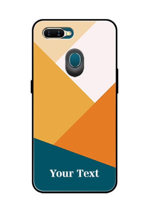 Oppo A7 Personalized Glass Phone Case - Stacked Multi-colour Design