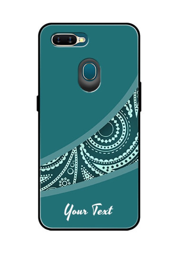 Oppo A7 Photo Printing on Glass Case - semi visible floral Design